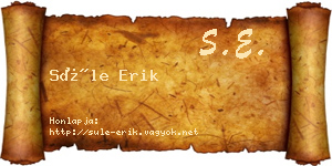 Süle Erik névjegykártya