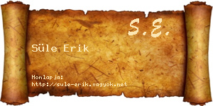 Süle Erik névjegykártya